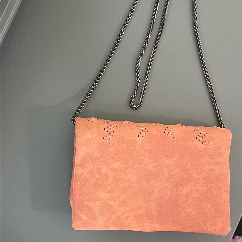 Street Level Terracotta Vegan Leather Crossbody/Clutch Purse - Picture 5 of 7